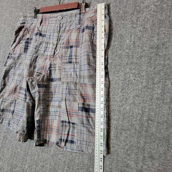 Urban Pipeline Shorts Mens 40* Gray Plaid Madras Patchwork 11" Inseam Bermuda - Picture 6 of 9